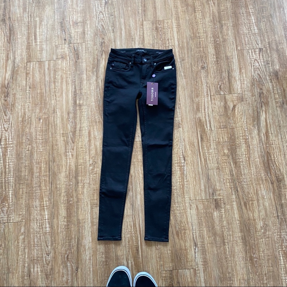Vigoss Black Marley Mid-rise Super Skinny Jeans